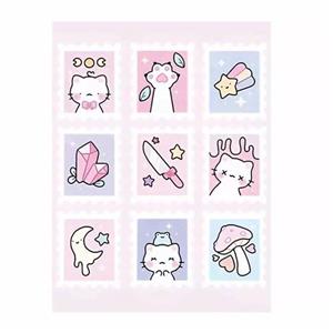 برچسب مدل برش نخورده طرح اسکرپ بوک تمبر فانتزی -