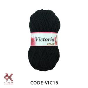 کاموا ضخیم ویکتوریا مشکی 18  طنابی نرم و با رنگبندی جذاب