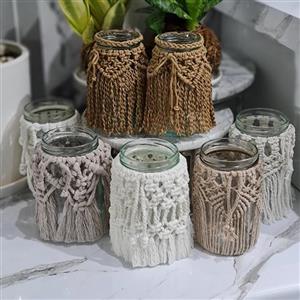 جاشمعی و گلدان مکرومه بافی
