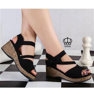 صندل تابستانه شیک ترند 2 لژدار طبی کنفی حصیری راحت