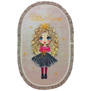 فرش پارچه ای مدل بیضی طرح کودک کد 105