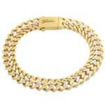 دستبند طلا 18 عیار زنانه طلای مستجابی مدل تراش جلوا کد 17