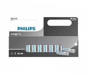 باتری قلمی فیلیپس مدل  LongLife R6L12W بسته 12 عددی