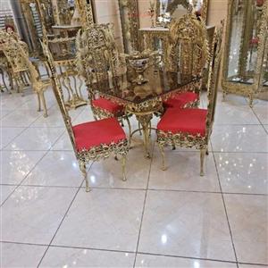 میز ناهارخوری 4 نفره روکش برنز کد honar201