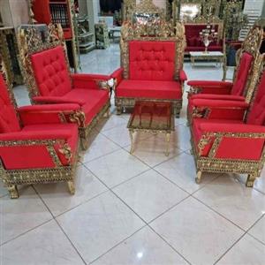 مبل 7 نفره روکش برنز، به همراه جلو مبلی و عسلی کد honar208