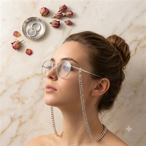 بند عینک نقره ای