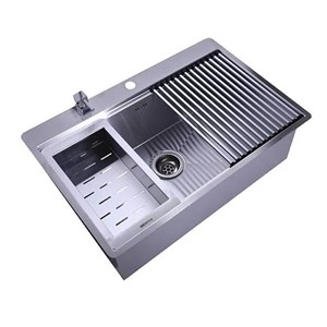 سینک ظرفشویی بنتو  مدل B74 با جامایع ( عمق 25 و ضخامت1.2)
