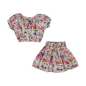 ست نیم تنه و دامن دخترانه سون پون مدل 1391855-0184 Seven Poon  1391855-0184 Crop top And Skirt Set For Girls