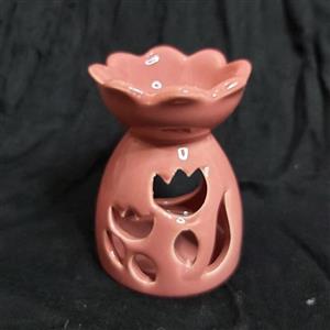 اسانس سوز  لعاب خورده طرح لاله ارتفاع 9سانتیمتر  رنگ گلبهی