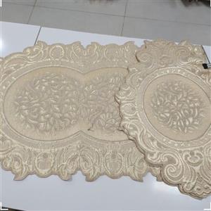 رومیزی مخمل ابریشم چهارتیکه جلو مبلی کیفیت عالی و تضمینی 