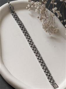 دستبند رولکس مشکی نقره ای استیل اصلی