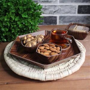 سینی 6ضلعی کاربردی طرح چوب