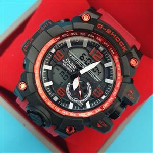 ساعت مچی طرح جی شاک دوزمانه دور قاب قرمز _آبی  g shock