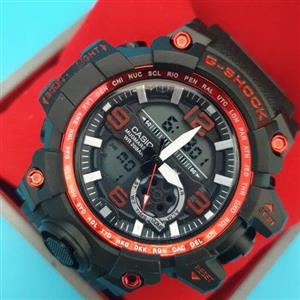 ساعت مچی طرح جی شاک دوزمانه دور قاب قرمز  g shock