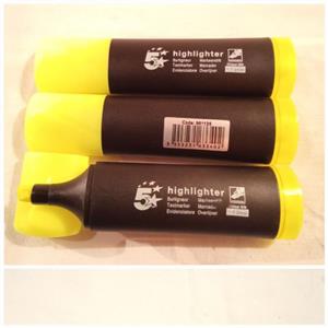 3عدد ماژیک هایلایتر فرانسوی مارک فایو استار رنگ زرد