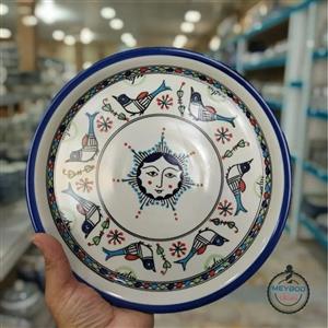 دیس پیتزا و سینی گرد چینی سرامیک با نقاشی زیر لعابی طرح مرغ رنگی