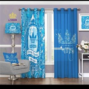 پرده اتاق خواب پسرانه دو قواره طرح ورزشی و لوگو آدیداس کد S10509