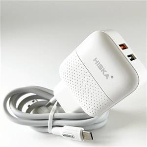 پک کامل شارژر Hiska با کابل Type C