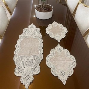 رومیزی مخمل ترک سه تیکه کد662