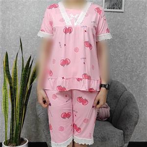 ست تیشرت و شلوارک زنانه طرح میوه  فری سایز (مناسب سایز 38 تا 46) وارداتی جنس نخ پنبه