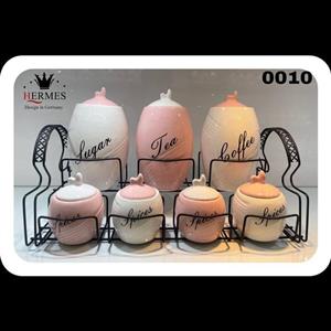 پاسماوری 8 پارچه برند هرمس کد 0010 سفید صورتی نوشته دار