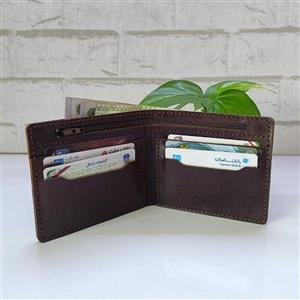 کیف پول جیبی مردانه چرم طبیعی گاوی دستدوز