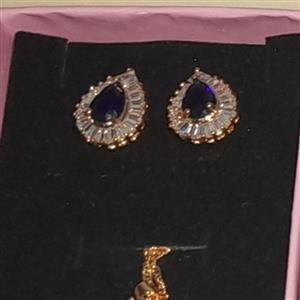 نیم ست جواهری  زنانه نگین دار