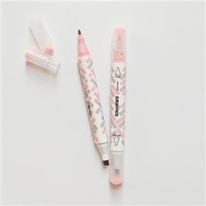 ماژیک هایلایتر  دوسر  رنگ صورتی p2 نوک نمدی برند اسکول فنس