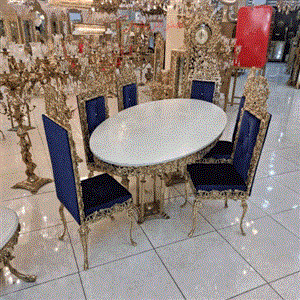 میز ناهارخوری 6 نفره برنزی کد honar017