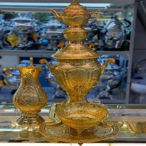 سماور 6 لیتری برقی آب طلای 24 عیار کد honar992 