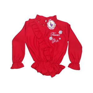 بلوز آستین بلند دخترانه مدل چین دار 02