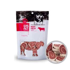 تشویقی سگ سوشی گوشت گاو یو اس پت وزن 100 گرم