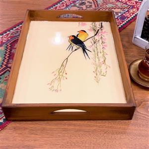 سینی چوبی نقاشی تماما کار دست