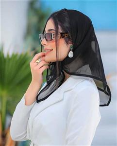 مینی اسکارف توری مشکی طرح ساده