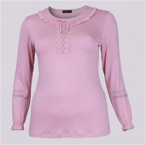 بلوز زنانه مجلسی یقه چین دار نخی ویلفو سایز 2XL