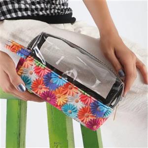 کیف آرایشی طلقی گلدار