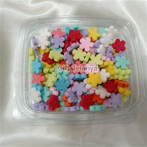 قند رنگی و خوراکی طرح گل پنج‌پر بسته 100گرمی(کد 2)