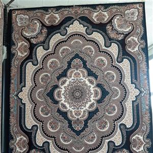 فرش ماشینی 9 متری 700 اصل hcpx2 تراکم 2550 صد در صد نخ باغ ملک سرمه ای