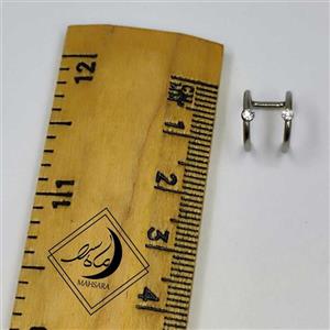 پیرسینگ لاله گوش دو نگین دار استیل