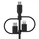 کابل تبدیل USB به لایتنینگ / micro USB / USB-C بلکین مدل CAC001bt1M طول 1 متر