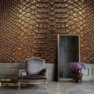 پوستر دیواری نگین دار طلایی سه بعدی-کدpd1328