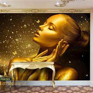 پوستر دیواری طلایی سالن زیبایی-کدpd2383