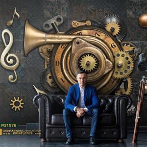 پوستر دیواری دستگاه موسیقی سه بعدی-کدpd1576