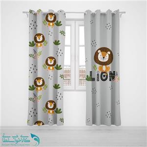 پرده پانچی اتاق کودک طرح lion کد A3032