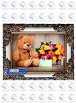 تابلو فرش خرس پشمالو و باکس گل کد: 105201