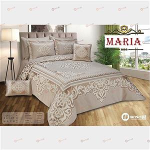 سرویس لحاف روتختی ماریا نسکافه ای دو نفره هشت تکه ژاکارد شانلی