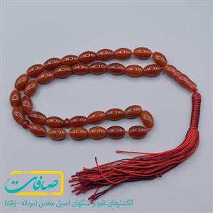تسبیح سنگی عقیق قرمز بیضی 33 دانه