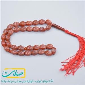 تسبیح سنگی عقیق قرمز تراشدار 33 دانه 