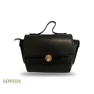 کیف دستی زنانه مدل دکمه فشاری رنگ مشکی کد 3021