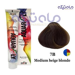 رنگ مو آکوارلی شماره medium beige blonde 7b سری بژ حجم 100 میل 